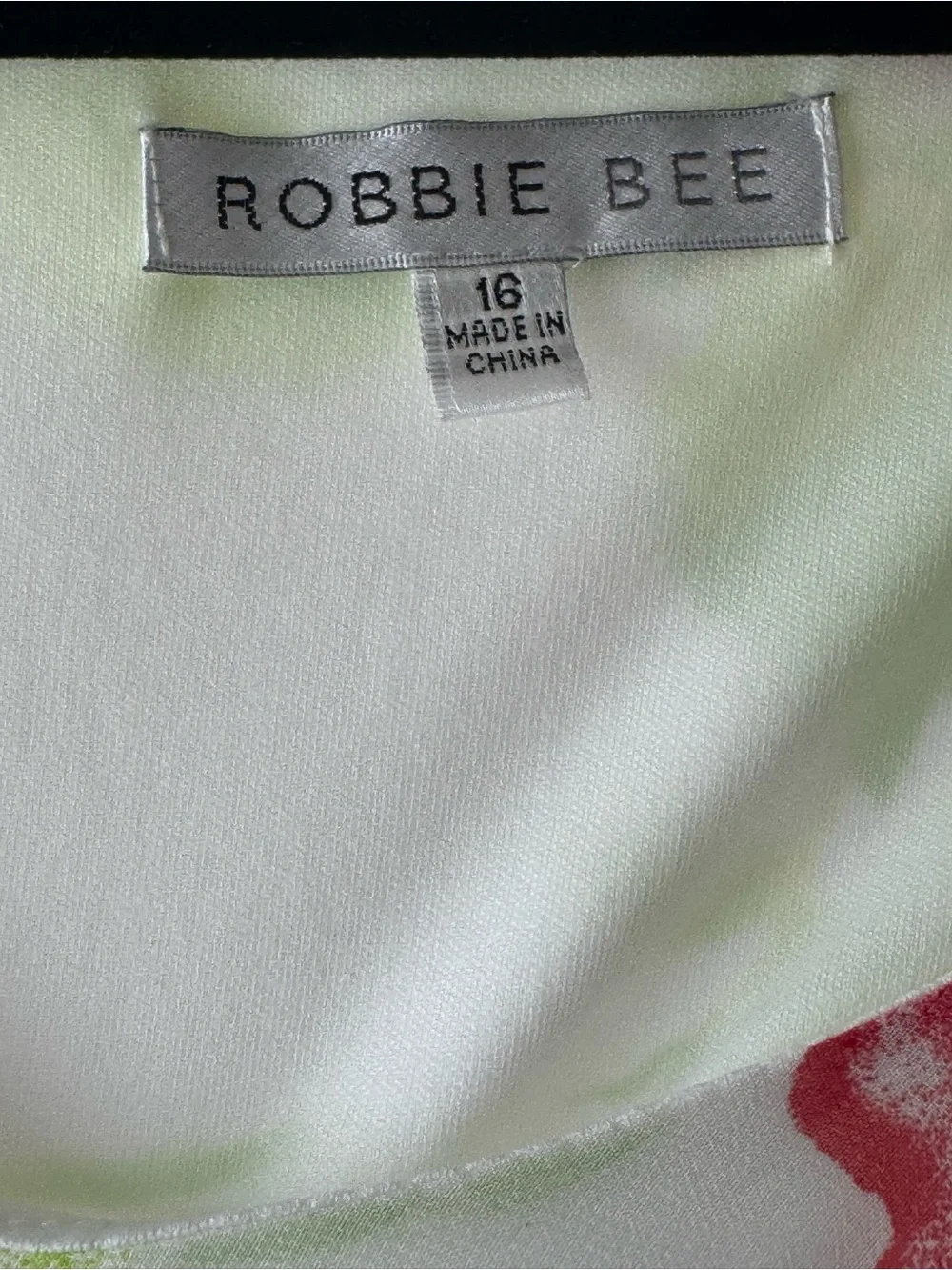 Robbie Bee White Dress with Pink & Lime Floral Accents - Picture 2 of 8
